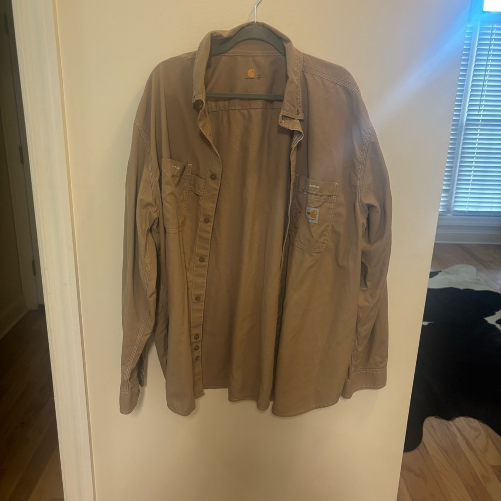FR Carhartt Tan Lightweight Shirt button up